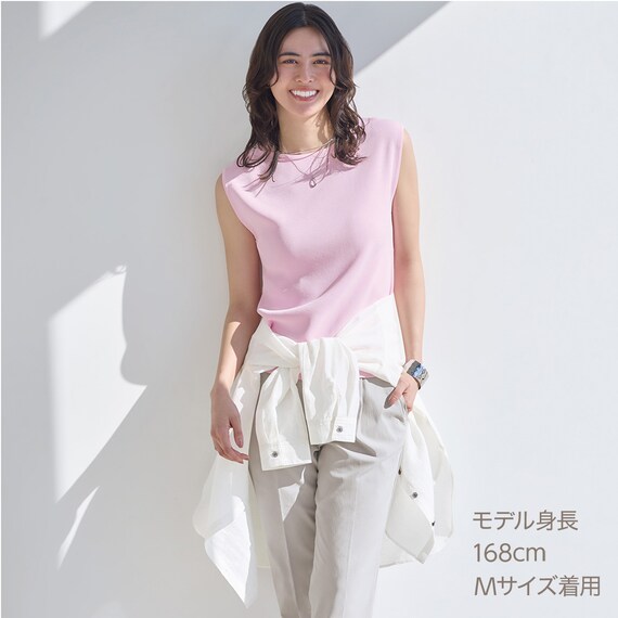 【ニトリネット先行販売】ひんやりニットボーダーノースリーブプルオーバー　(75108) 17枚目画像