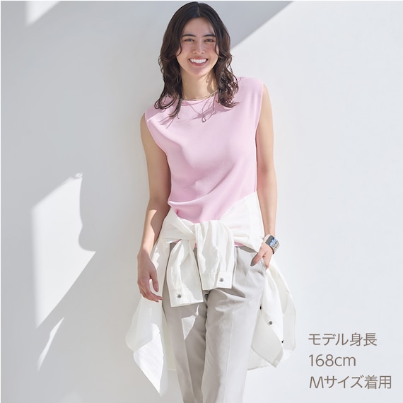 【ニトリネット先行販売】ひんやりニットボーダーノースリーブプルオーバー (75108) 17枚目画像