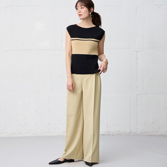 【ニトリネット先行販売】ひんやりニットボーダーノースリーブプルオーバー　(75108) 34枚目画像