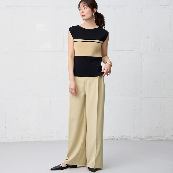 【ニトリネット先行販売】ひんやりニットボーダーノースリーブプルオーバー (75108) 34枚目画像