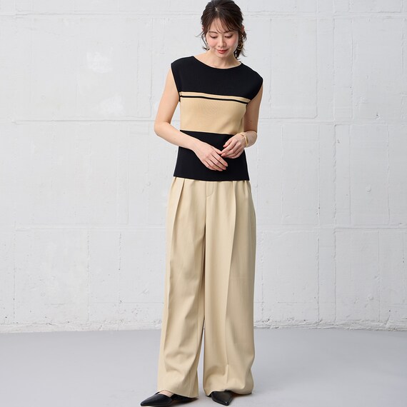 【ニトリネット先行販売】ひんやりニットボーダーノースリーブプルオーバー　(75108) 36枚目画像