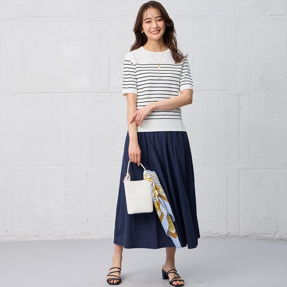 【ニトリネット先行販売】ひんやりニットボーダー半袖プルオーバー　(75109) 2枚目画像