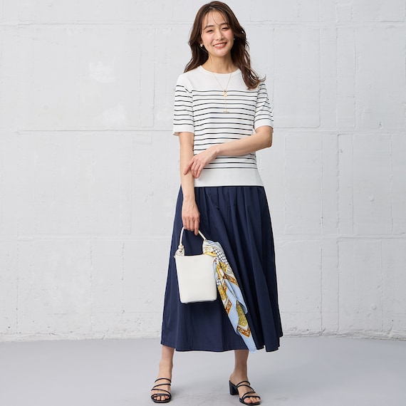 【ニトリネット先行販売】ひんやりニットボーダー半袖プルオーバー (75109) 2枚目画像