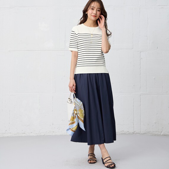 【ニトリネット先行販売】ひんやりニットボーダー半袖プルオーバー　(75109) 6枚目画像