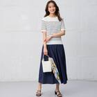 ひんやりニットボーダー半袖プルオーバー　(75109) 2枚目画像