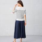 ひんやりニットボーダー半袖プルオーバー　(75109) 4枚目画像