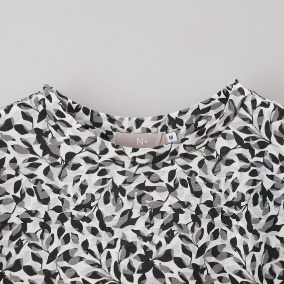 【ニトリネット先行販売】接触冷感　リーフ柄綿スラブプルオーバー　(65131) 4枚目画像