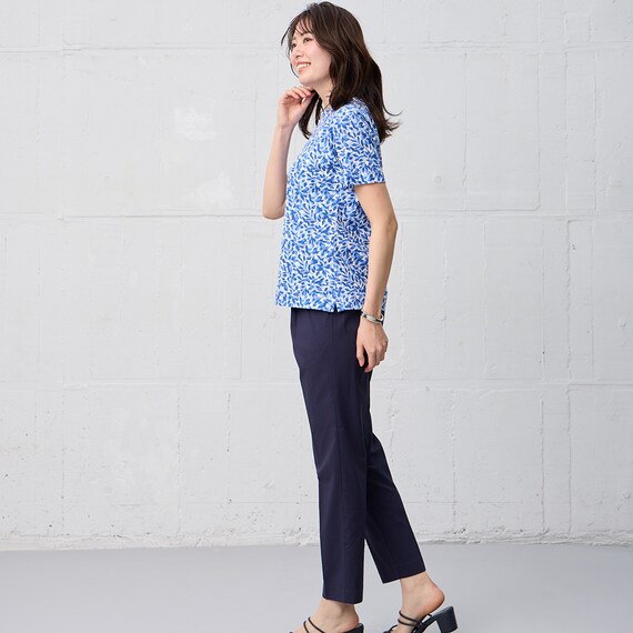 【ニトリネット先行販売】接触冷感　リーフ柄綿スラブプルオーバー　(65131) 14枚目画像