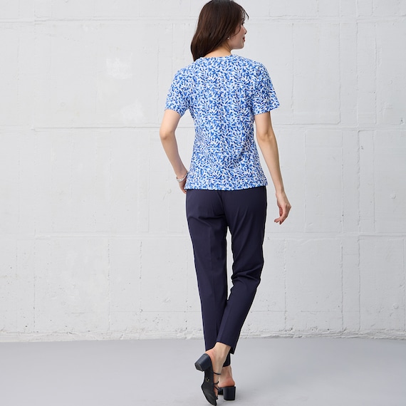 【ニトリネット先行販売】接触冷感 リーフ柄綿スラブプルオーバー (65131) 15枚目画像