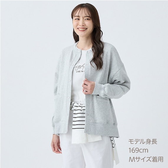 裏毛パールドット釦カーディガン (85108) 1枚目画像