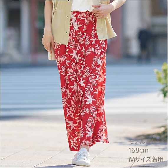 リーフ柄スカーチョ　(25128) 1枚目画像