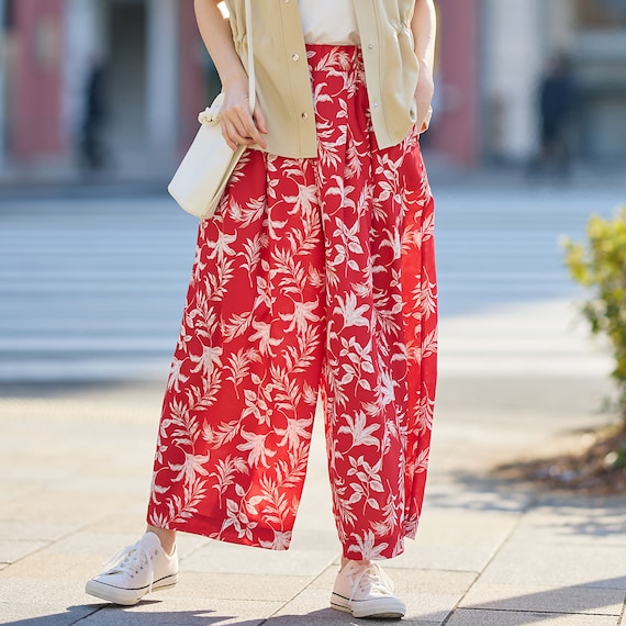 リーフ柄スカーチョ (25128) 3枚目画像