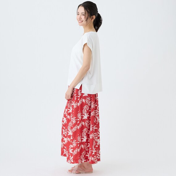 リーフ柄スカーチョ　(25128) 9枚目画像