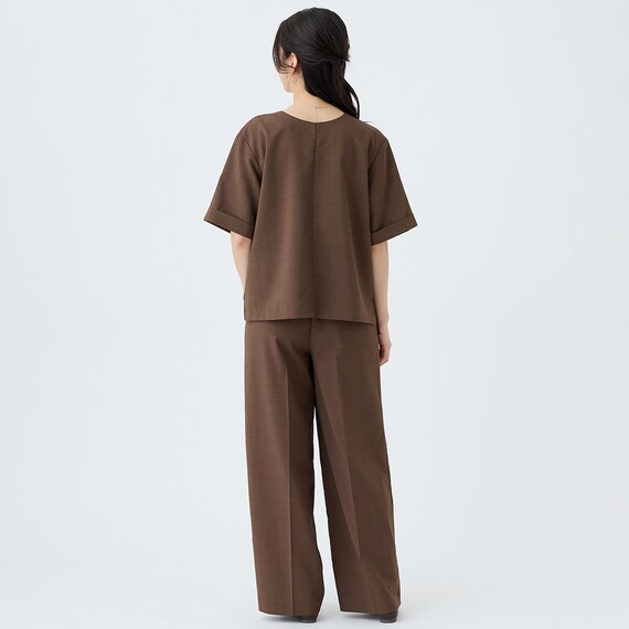 ほんのりシアーキーネックブラウス　(55133) 6枚目画像