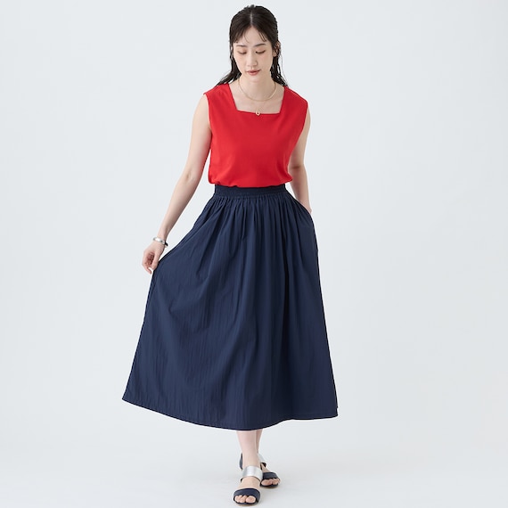 ハーフダブルフロントスクエアネックタンクトップ (65138) 4枚目画像