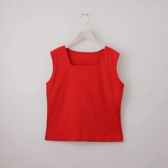 ハーフダブルフロントスクエアネックタンクトップ (65138) 7枚目画像