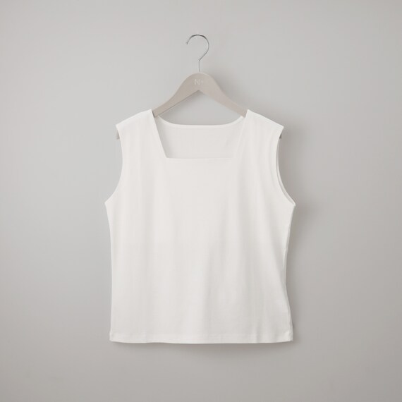 ハーフダブルフロントスクエアネックタンクトップ　(65138) 8枚目画像