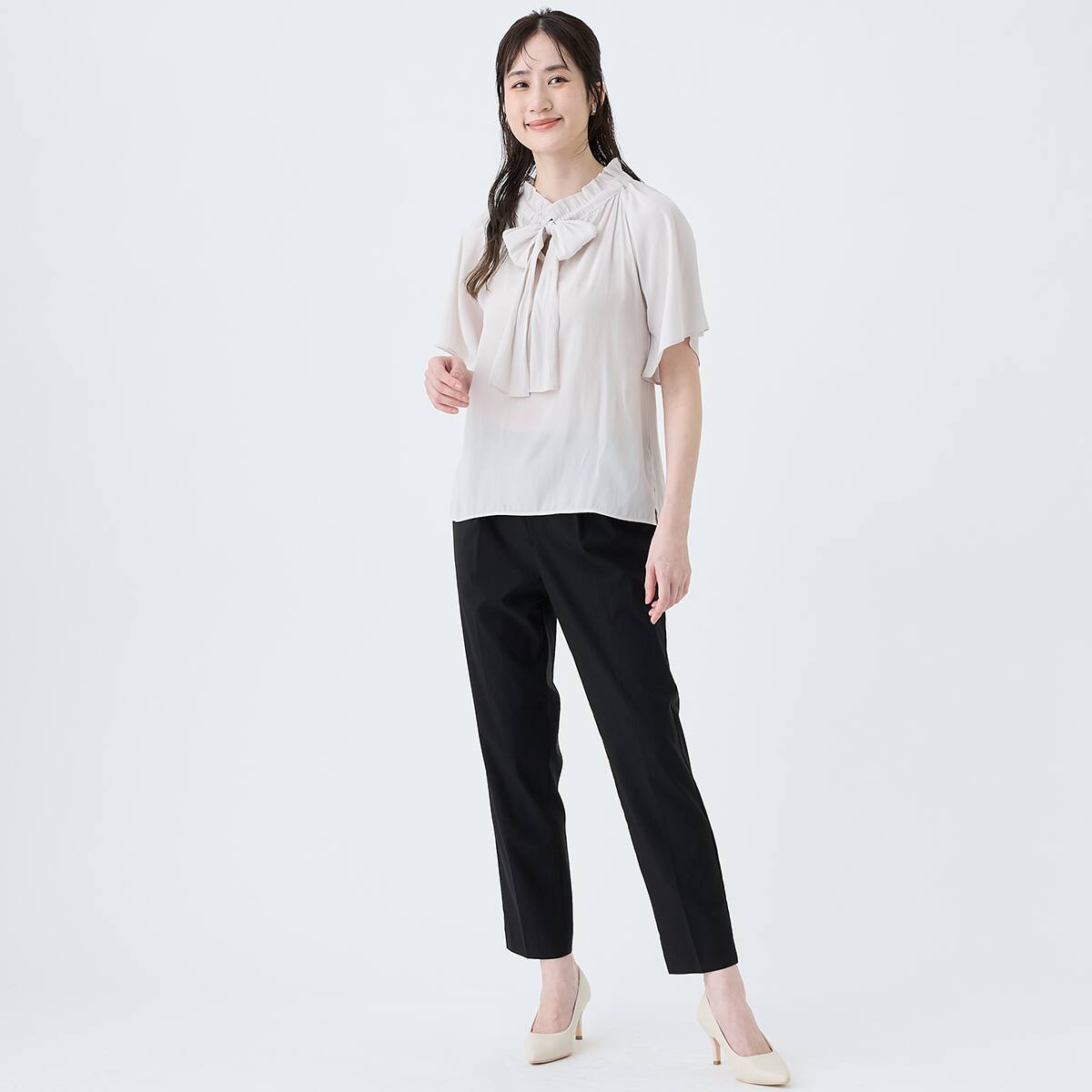 ボウタイ半袖ブラウス (55129) | ニトリネット【公式】 家具