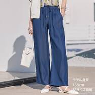 接触冷感シャンブレーライトデニムパンツ　(25133)