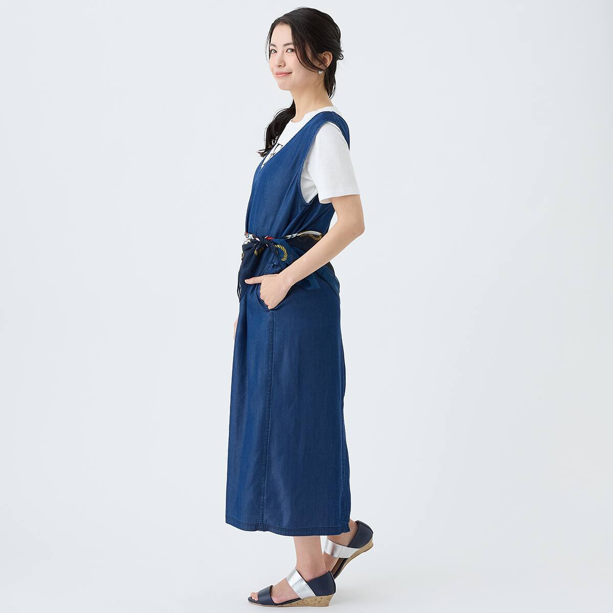 接触冷感シャンブレーライトデニムワンピース (45111) | ニトリネット