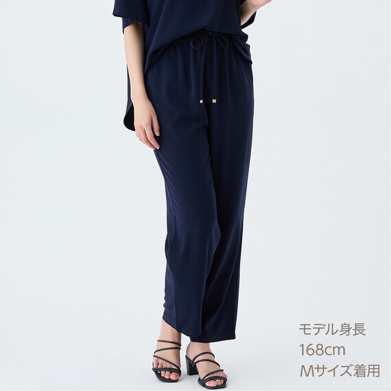 カットジョーゼットウエストドロストテーパードパンツ　(25139) 6枚目画像