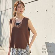 畦編みＶネックベスト　(75115)