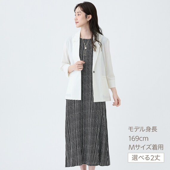 接触冷感ドット柄レーヨンワンピースレギュラー丈　(45117) 5枚目画像