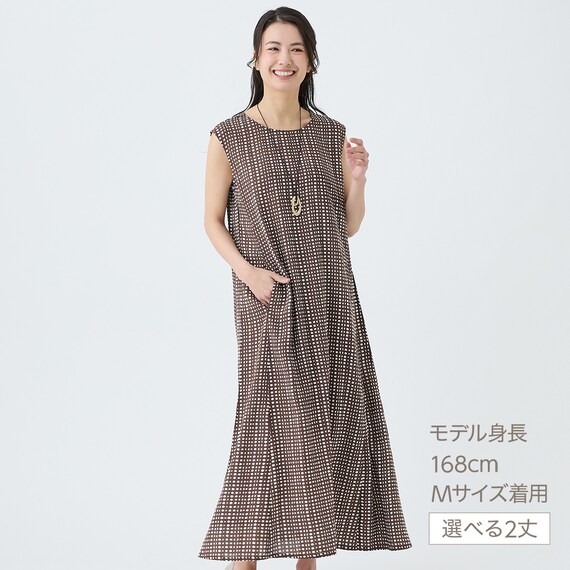 接触冷感ドット柄レーヨンワンピースレギュラー丈　(45117) 9枚目画像