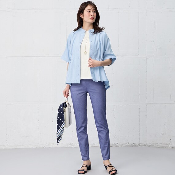 【ニトリネット先行販売】マジックベルトストレッチパンツサマーライト　ショート丈　(25135) 4枚目画像