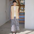 接触冷感ＵＶカットスラブペイズリープリントスカート　(35111) 6枚目画像