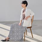 接触冷感UVカットスラブペイズリープリントスカート (35111) 8枚目画像