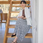 接触冷感UVカットスラブペイズリープリントスカート (35111) 9枚目画像