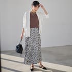 接触冷感UVカットスラブペイズリープリントスカート (35111) 10枚目画像