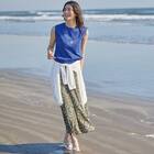 接触冷感ＵＶカットスラブペイズリープリントスカート　(35111) 15枚目画像