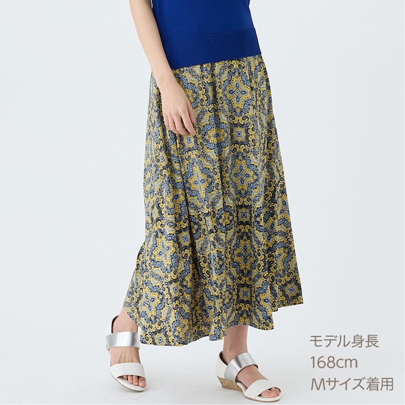 接触冷感UVカットスラブペイズリープリントスカート (35111) 16枚目画像