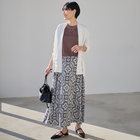 接触冷感UVカットスラブカーディガン (85109) 6枚目画像