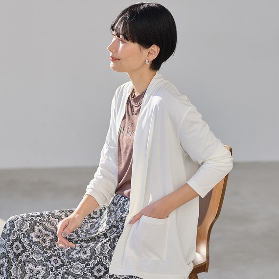 接触冷感ＵＶカットスラブカーディガン　(85109) 8枚目画像