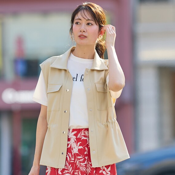 接触冷感ＵＶカットスラブロゴプリントＴシャツ　(65134) 4枚目画像