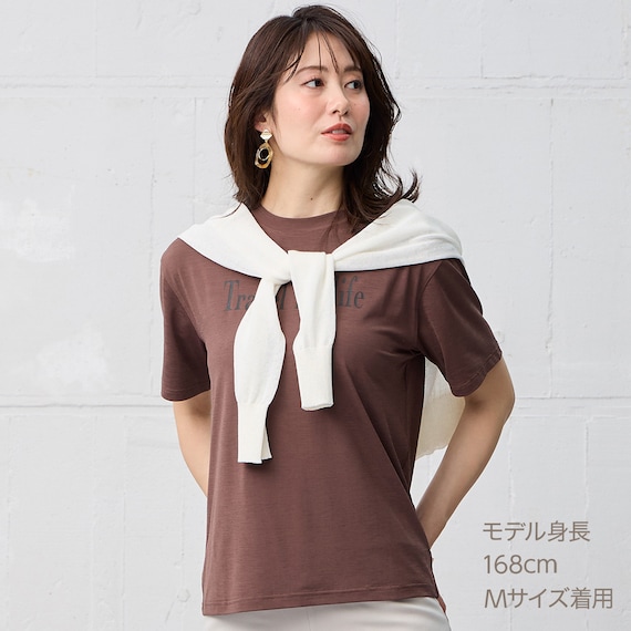 接触冷感UVカットスラブロゴプリントTシャツ (65134) 10枚目画像