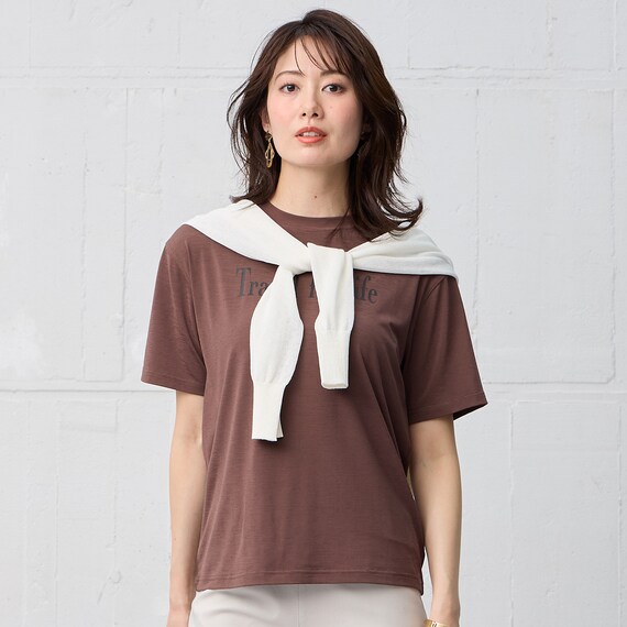 接触冷感ＵＶカットスラブロゴプリントＴシャツ　(65134) 12枚目画像