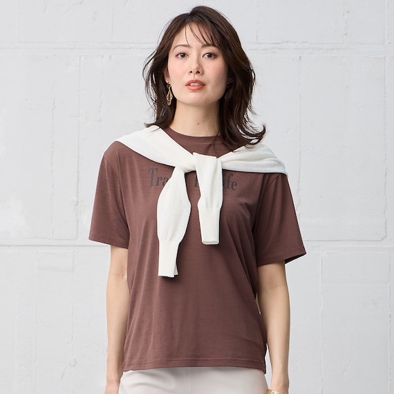 接触冷感UVカットスラブロゴプリントTシャツ (65134) 12枚目画像