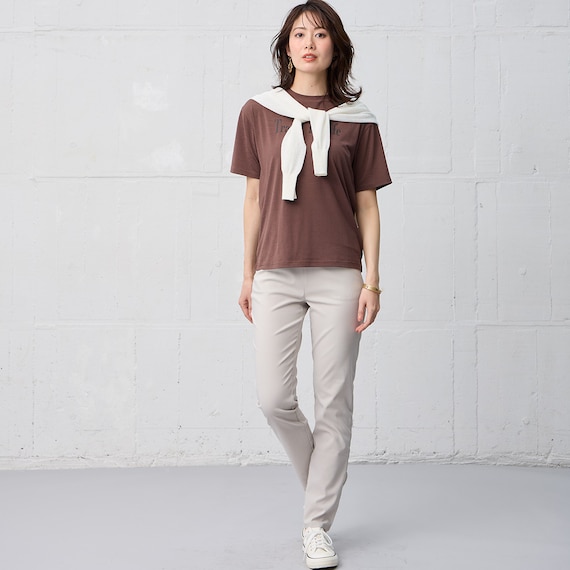 接触冷感UVカットスラブロゴプリントTシャツ (65134) 13枚目画像