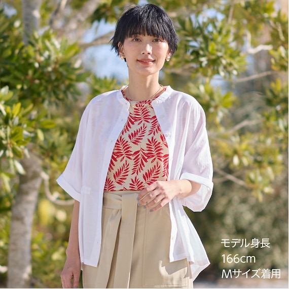 接触冷感UVカットスラブリーフプリントTシャツ (65135) 2枚目画像