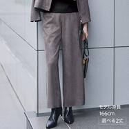 ストレッチスウェード調セミワイドパンツ ロング丈　(26101)