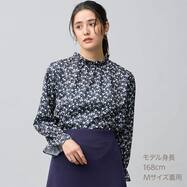 小花柄シャーリングブラウス　(56107)