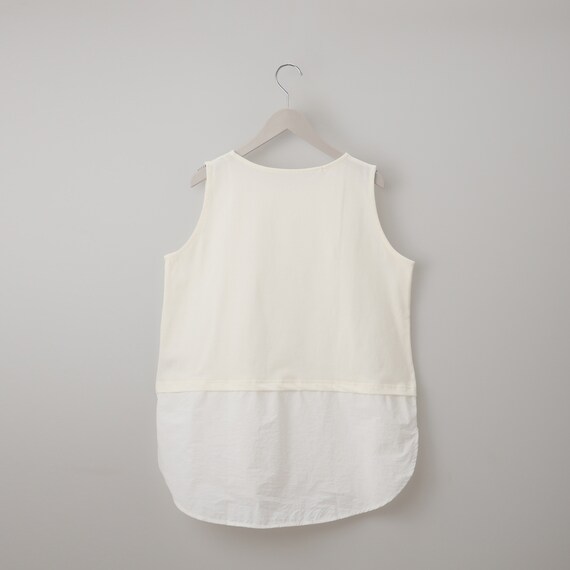 裾シアー切替えタンクトップ　(65155) 2枚目画像