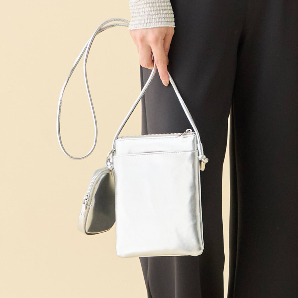 JILTU バッグ　ショルダー　ミニ　シルバー ポーチ付きミニショルダーバッグ (96103) | ニトリネット【公式】 家具