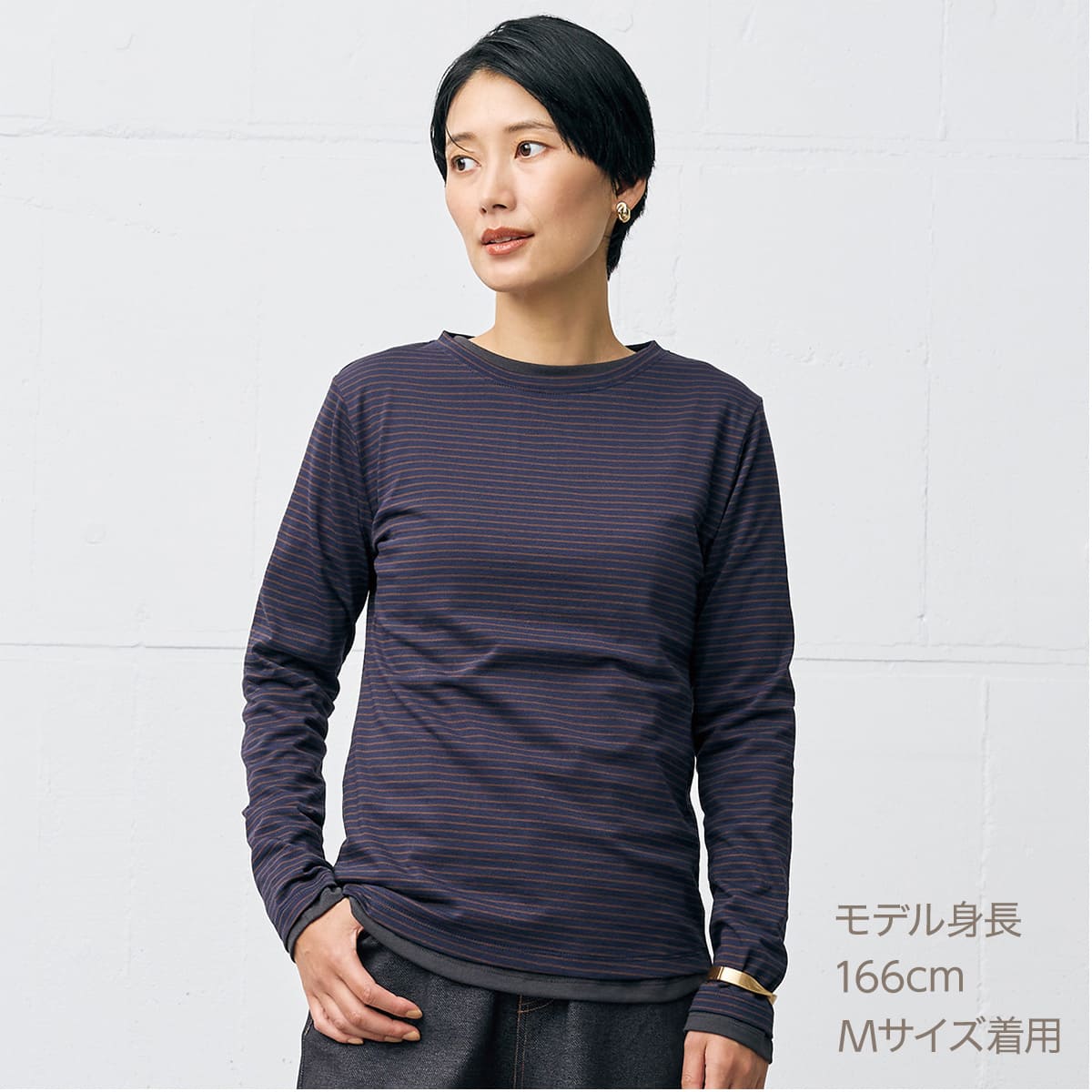 ベーシックボーダーボートネックTシャツ (66122) | ニトリネット