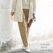 裏起毛カットジョーゼットテーパードパンツ　(26124)