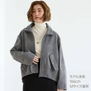 ウール調ジャージージップアップブルゾン　(16111)
